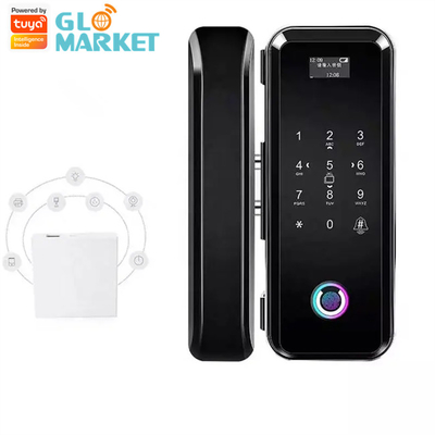 Smart Tuya Wifi Glass Khóa cửa thông minh Vân tay Bàn phím kỹ thuật số Khóa mật khẩu