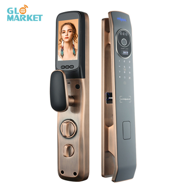 Glomarket Tuya WIFI Door Lock Smart 3D Face Finger Vein Recognition Màn hình tích hợp với pin sạc mắt mèo