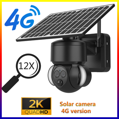 Glomarket Ubox Wifi / 4G Smart 12X ZOOM đèn pha pin mặt trời PTZ Camera 6MP PIR Camera phát hiện con người