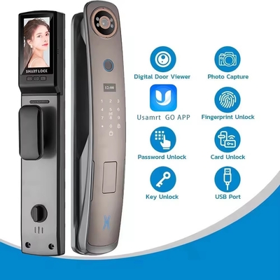 Glomarket 3d nhận dạng khuôn mặt Khóa cửa thông minh với camera vân tay kỹ thuật số Khóa an ninh hoàn toàn tự động