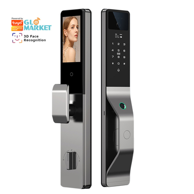 Glomarket Aluminium hợp kim tự động Tuya Smart Door Lock 3d Face Recognition Video Intercom Digital Fingerprint Lock