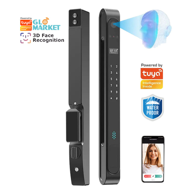 Glomarket ngoài trời chống nước Ip68 kỹ thuật số điện tử Tuya khóa thông minh dấu vân tay nhôm thép khóa cửa trượt kính