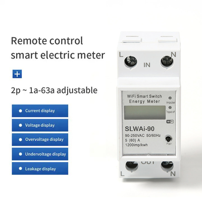 Glomarket Wifi Tuya/Smart Life App điều khiển từ xa Smart Circuit Protector Relay Device Switch Breaker Energy Meter