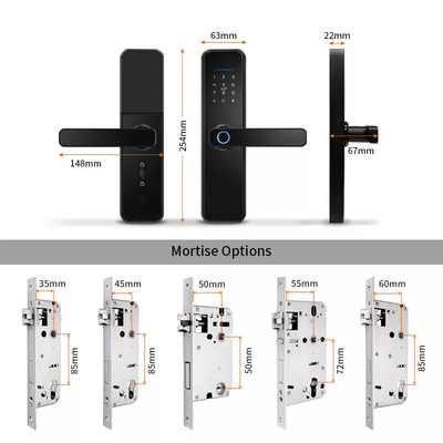 Khóa cửa thông minh WiFi Chống nước Điều khiển ứng dụng Tuya Mở khóa mật khẩu vân tay