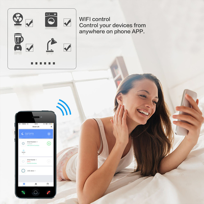 Ổ cắm điện thông minh Tuya Wifi Electric Điều khiển từ xa không dây 16A tiêu chuẩn Hoa Kỳ