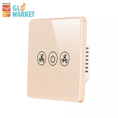 Glomarket Tuya Công tắc quạt Wifi thông minh Tiêu chuẩn EU Kính cảm ứng treo tường Điều khiển từ xa không dây