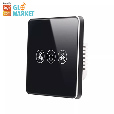 Glomarket Tuya Công tắc quạt Wifi thông minh Tiêu chuẩn EU Kính cảm ứng treo tường Điều khiển từ xa không dây
