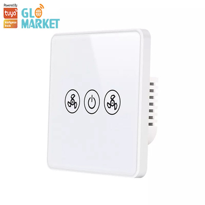 Glomarket Tuya Công tắc quạt Wifi thông minh Tiêu chuẩn EU Kính cảm ứng treo tường Điều khiển từ xa không dây