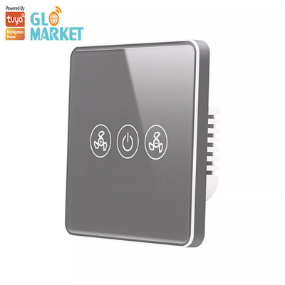 Glomarket Tuya Công tắc quạt Wifi thông minh Tiêu chuẩn EU Kính cảm ứng treo tường Điều khiển từ xa không dây
