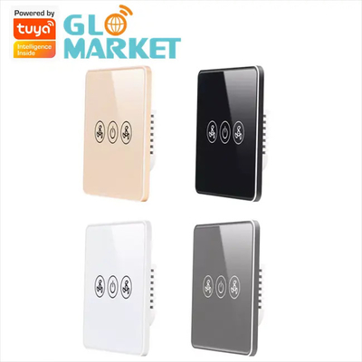 Quạt treo tường tiêu chuẩn Hoa Kỳ Công tắc từ xa Tuya Smart Wifi APP Control Chảo kính cường lực
