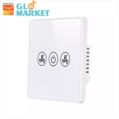 Công tắc quạt Wifi thông minh Tuya Tiêu chuẩn EU Kính cảm ứng tường Điều khiển từ xa không dây