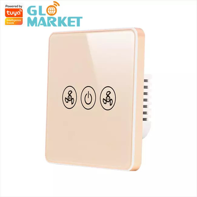 Công tắc quạt Wifi thông minh Tuya Tiêu chuẩn EU Kính cảm ứng tường Điều khiển từ xa không dây