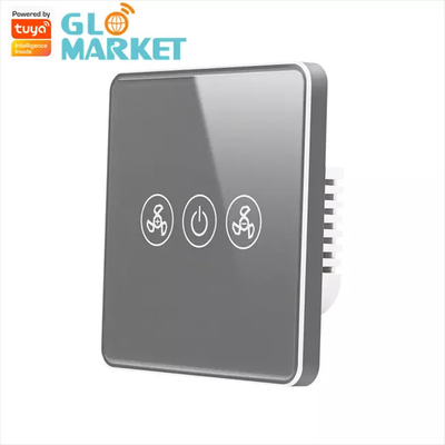 Công tắc quạt Wifi thông minh Tuya Tiêu chuẩn EU Kính cảm ứng tường Điều khiển từ xa không dây