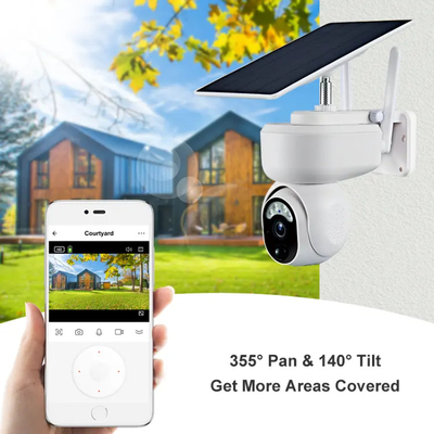 Camera năng lượng mặt trời thông minh Wifi 2MP An ninh ngoài trời Camera PTZ chống nước công suất thấp