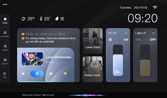 Tuya Bảng điều khiển thông minh Wifi 7 inch Đa chức năng BLE Music Wall Cổng Zigbee thông minh