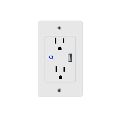 Tuya 2.4GHz Ổ cắm điện trên tường Ổ cắm điện thông minh có 1 cổng USB
