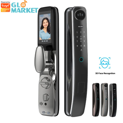Tuya Nhận dạng khuôn mặt 3D Khóa cửa Wifi thông minh Camera góc rộng Mắt mèo Khóa cửa Zigbee