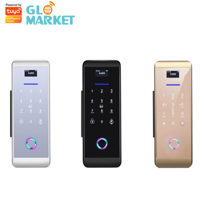 Smart Tuya Wifi Glass Khóa cửa thông minh với mật khẩu bàn phím kỹ thuật số vân tay