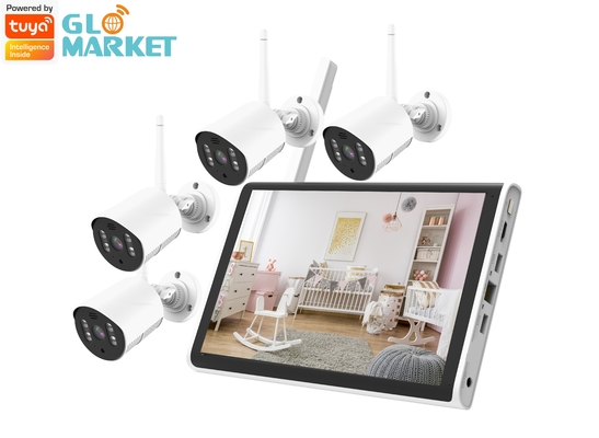 Glomarket Smart Tuya Wifi NVR Kit Camera 4CH 1080P 10.1 inch LCD NVR Kit
