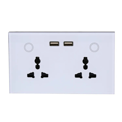 Tuya Smart Home WiFi Switch Wall Ổ cắm đôi Giám sát hiện tại Ổ cắm sạc USB