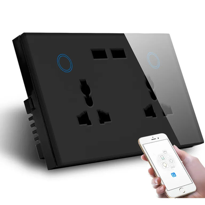 Tuya Smart Home WiFi Switch Wall Ổ cắm đôi Giám sát hiện tại Ổ cắm sạc USB