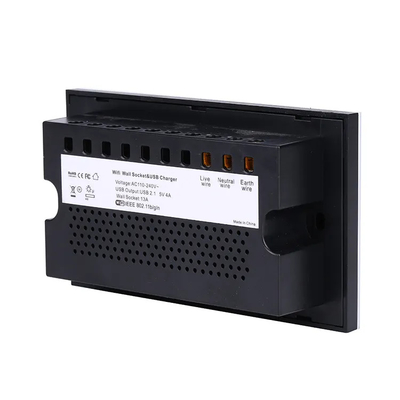 Tuya Smart Home WiFi Switch Wall Ổ cắm đôi Giám sát hiện tại Ổ cắm sạc USB