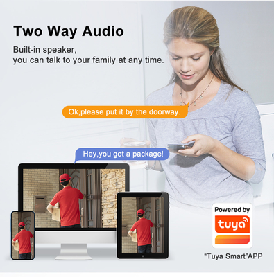 Tuay Smart Audio Chuông Cửa Wifi HD 1080p IP65 PIR Chống Nước Tích Hợp Pin Hai Chiều