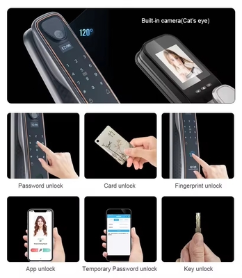 Tuya nhận dạng khuôn mặt khóa cửa thông minh WiFi / dấu vân tay zigbee / tĩnh mạch ngón tay tùy chọn chụp mắt mèo