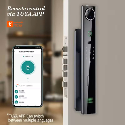 Glomarket Tuya Thông minh Nhận dạng khuôn mặt 3D Khóa tự động Mắt mèo Hình ảnh sinh trắc dấu vân tay Số mật khẩu Khóa cửa