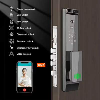 Glomarket Tuya Khóa thông minh kỹ thuật số Hệ thống sinh trắc học hoàn toàn tự động An ninh vân tay Nhận dạng khuôn mặt 3D Mật khẩu Khóa cửa