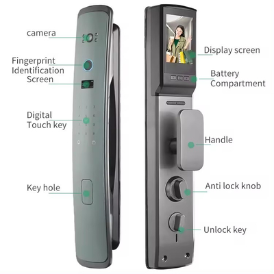 Glomarket Smart Tuya Wifi Khóa cửa Tự động báo động Dấu vân tay APP thông minh Chìa khóa mật khẩu kỹ thuật số An ninh khóa tự động