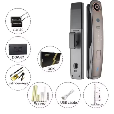 Glomarket 3d nhận dạng khuôn mặt Khóa cửa thông minh với camera vân tay kỹ thuật số Khóa an ninh hoàn toàn tự động