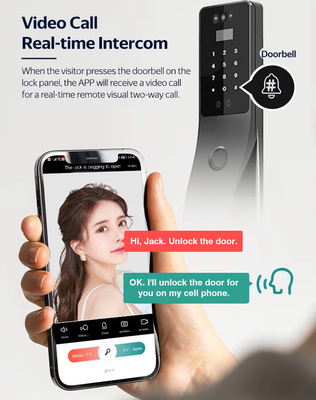 Glomarket Tuya Nhận dạng khuôn mặt Khóa cửa thông minh An ninh mật khẩu kỹ thuật số Dấu vân tay Khóa cửa thông minh