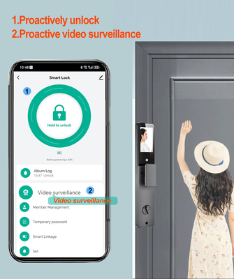 Glomarket 3d nhận dạng khuôn mặt Khóa cửa thông minh Tuya Real Time Video Intercom Wifi Khóa cửa thông minh với Palm Print