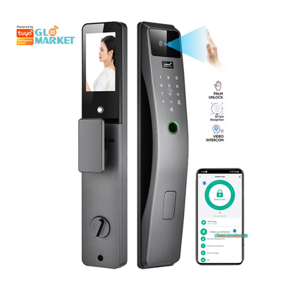 Glomarket 3d nhận dạng khuôn mặt Khóa cửa thông minh Tuya Real Time Video Intercom Wifi Khóa cửa thông minh với Palm Print