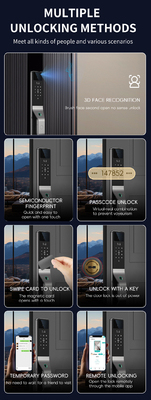 Glomarket Aluminium hợp kim tự động Tuya Smart Door Lock 3d Face Recognition Video Intercom Digital Fingerprint Lock
