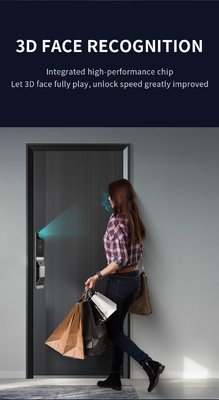 Glomarket Aluminium hợp kim tự động Tuya Smart Door Lock 3d Face Recognition Video Intercom Digital Fingerprint Lock