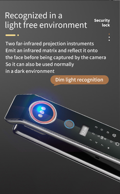 Glomarket Giá nhà máy Ứng dụng Wifi Khóa cửa thông minh Với nhận dạng khuôn mặt Dấu vân tay sinh trắc Cerradura Hỗ trợ chức năng điện thoại liên lạc
