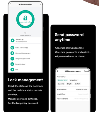 Glomarket Tuya Wifi Smart Lock Nhôm Cửa gỗ Nhận dạng khuôn mặt Dấu chân Dấu vân tay Sinh trắc kỹ thuật số Khóa thông minh