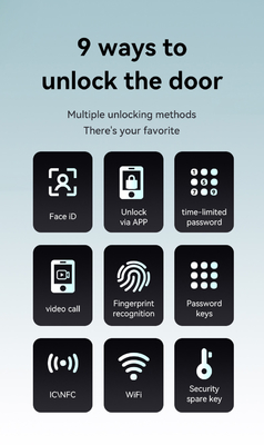 Glomarket Tuya Wifi Smart Lock Nhôm Cửa gỗ Nhận dạng khuôn mặt Dấu chân Dấu vân tay Sinh trắc kỹ thuật số Khóa thông minh