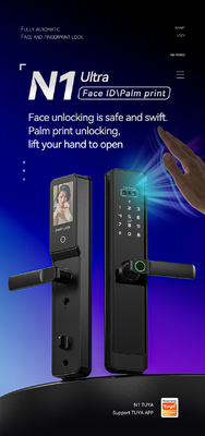 Glomarket Tuya Wifi Smart Lock Nhôm Cửa gỗ Nhận dạng khuôn mặt Dấu chân Dấu vân tay Sinh trắc kỹ thuật số Khóa thông minh