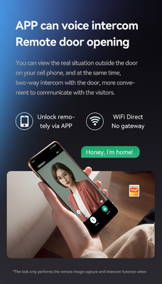 Glomarket Tuya Wifi Smart Lock Nhôm Cửa gỗ Nhận dạng khuôn mặt Dấu chân Dấu vân tay Sinh trắc kỹ thuật số Khóa thông minh