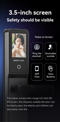 Glomarket Tuya Wifi Smart Lock Nhôm Cửa gỗ Nhận dạng khuôn mặt Dấu chân Dấu vân tay Sinh trắc kỹ thuật số Khóa thông minh