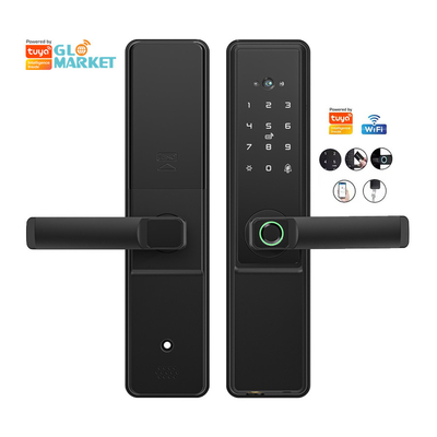 Glomarket Tuya WIFI Smart Door Lock With Cat Eye Khóa kỹ thuật số Khóa vân tay điện tử Khóa nhà thông minh