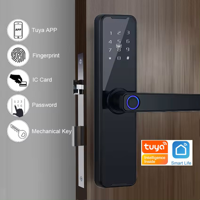Glomarket Wifi Tuya Smart Door Lock Dấu vân tay nhôm Password Card Key Unlock Biometric Digital Smart Lock