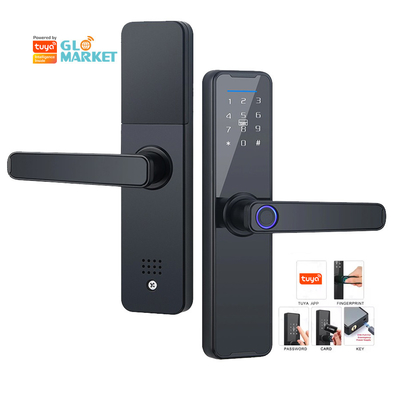 Glomarket Wifi Tuya Smart Door Lock Dấu vân tay nhôm Password Card Key Unlock Biometric Digital Smart Lock
