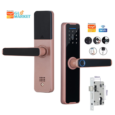 Glomarket Wifi Tuya Smart Door Lock Dấu vân tay nhôm Password Card Key Unlock Biometric Digital Smart Lock