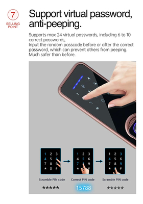 Glomarket Wifi Tuya Smart Door Lock Dấu vân tay nhôm Password Card Key Unlock Biometric Digital Smart Lock