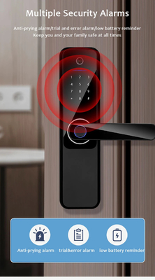 Glomarket Wifi Biometric Electronic Tuya App Remote Smart Lock Smart Fingerprint Door Lock Với mắt mèo