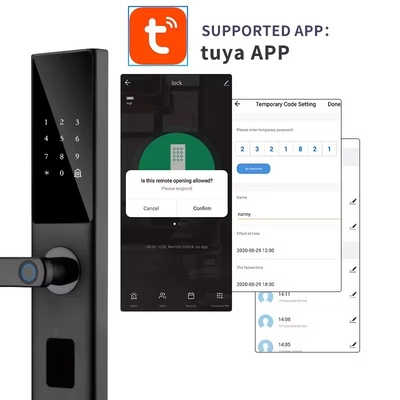 Glomarket Tuya Smart WiFi Mã khóa cửa kỹ thuật số RFID Thẻ IC Ứng dụng điện thoại thông minh mở khóa dấu vân tay sinh trắc học Khóa thông minh